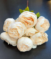 Buchet cu Bujori Crem – Flori Artificiale din Material Textil